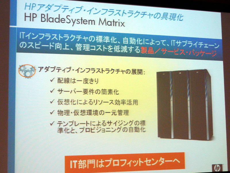 <strong>次世代データセンターを実現するHP BladeSystem Matrix</strong>