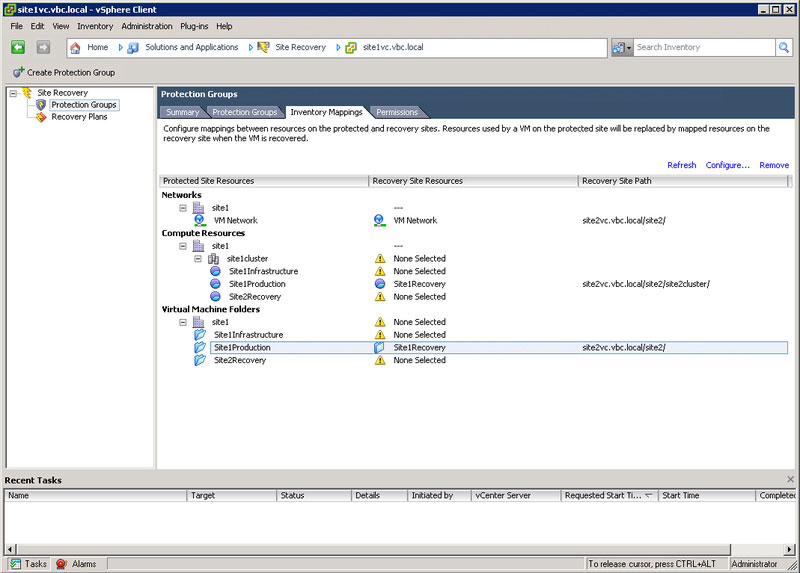 <strong>VMware vCenter Site Recovery Manager 4の画面イメージ</strong>
