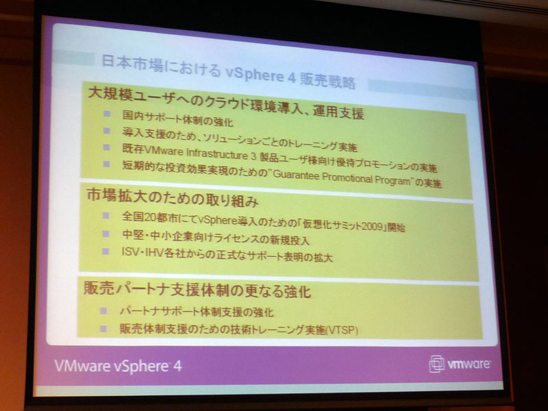 <strong>vSphere 4の販売戦略</strong>