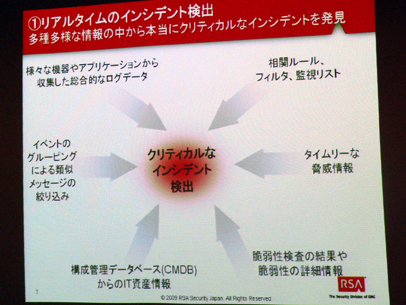 <strong>リアルタイムのインシデント検出が可能に。さまざまな情報から本当にクリティカルなインシデントを発見できるという</strong>