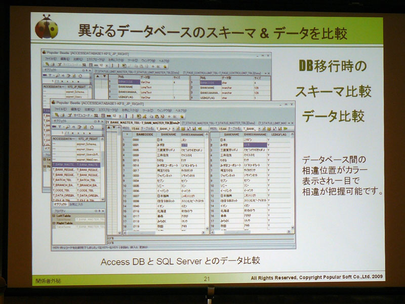 <strong>異なるデータベースのスキーマ＆データを比較</strong>