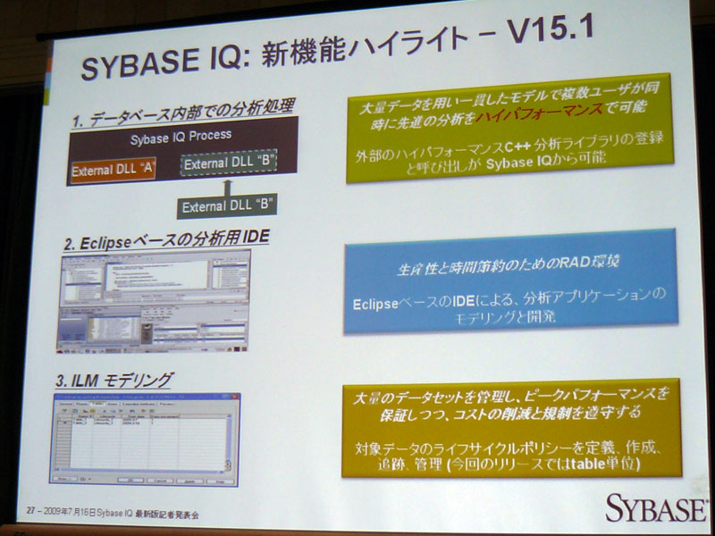 <strong>Sybase IQ 15.1の新機能ハイライト</strong>