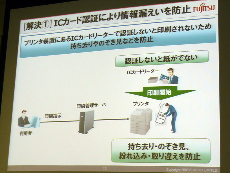 <strong>ICカード認証により情報漏えいを防止</strong>