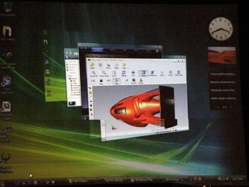 <strong>Windows VistaのAero UIも仮想化上で動作している</strong>