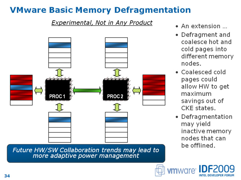 <b>VMwareでは、Nehalem CPUがNUMAアーキテクチャーを採用しているため、メインメモリのデフラグを行う機能を追加しようとしている</b>