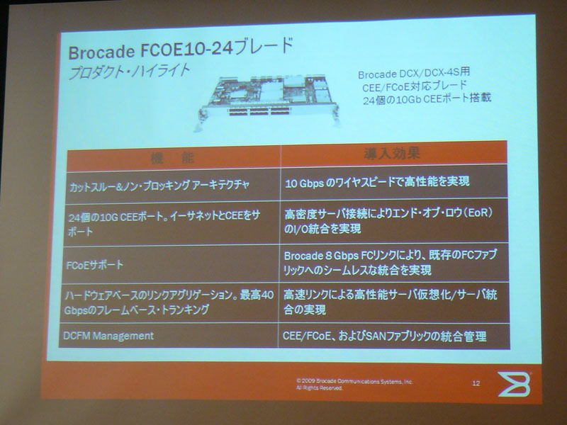 <b>Brocade FCoE10-24ブレードの概要</b>