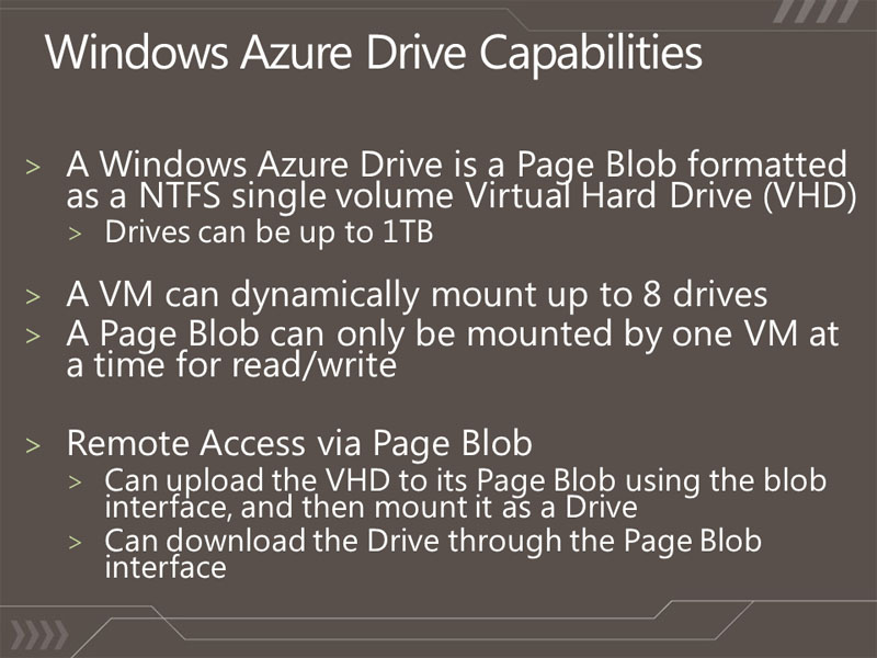 <b>Azure上でサポートされるドライブは、VHDの仮想HDD</b>