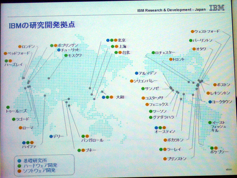 <strong>IBMの研究開発拠点</strong>