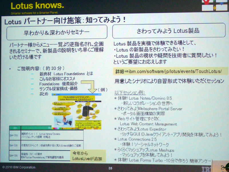 <b>パートナーが日本IBM製品を「知る」ためのプログラム</b>