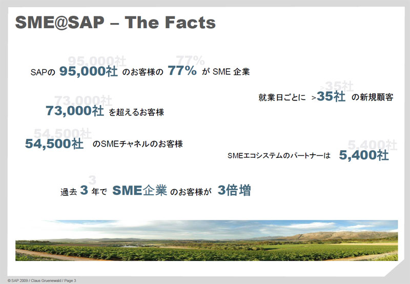 <b>SAPが抱える顧客の77％がSME</b>