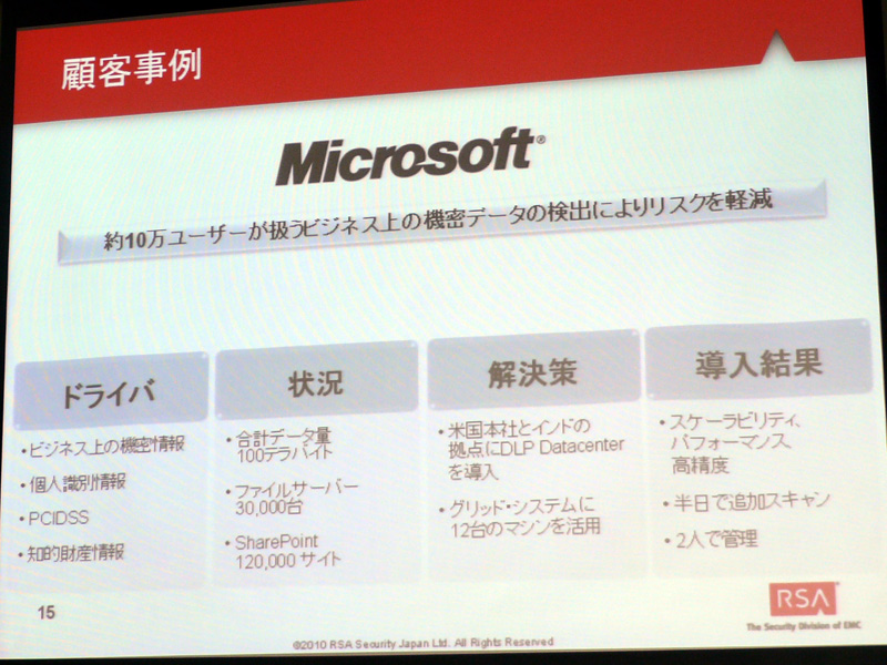 <strong>最大のユーザーはMicrosoft。非常に大規模な環境で利用している</strong>