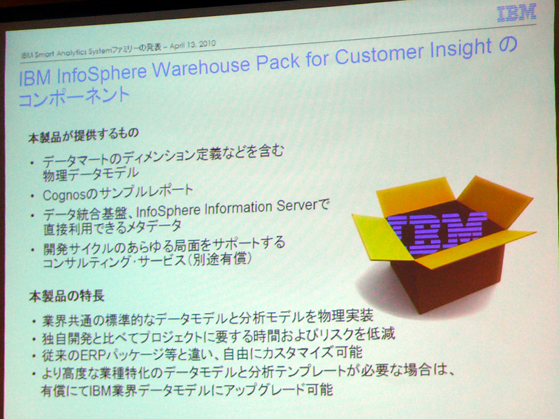 <b>InfoSphere Warehouse Packに含まれるコンポーネント</b>